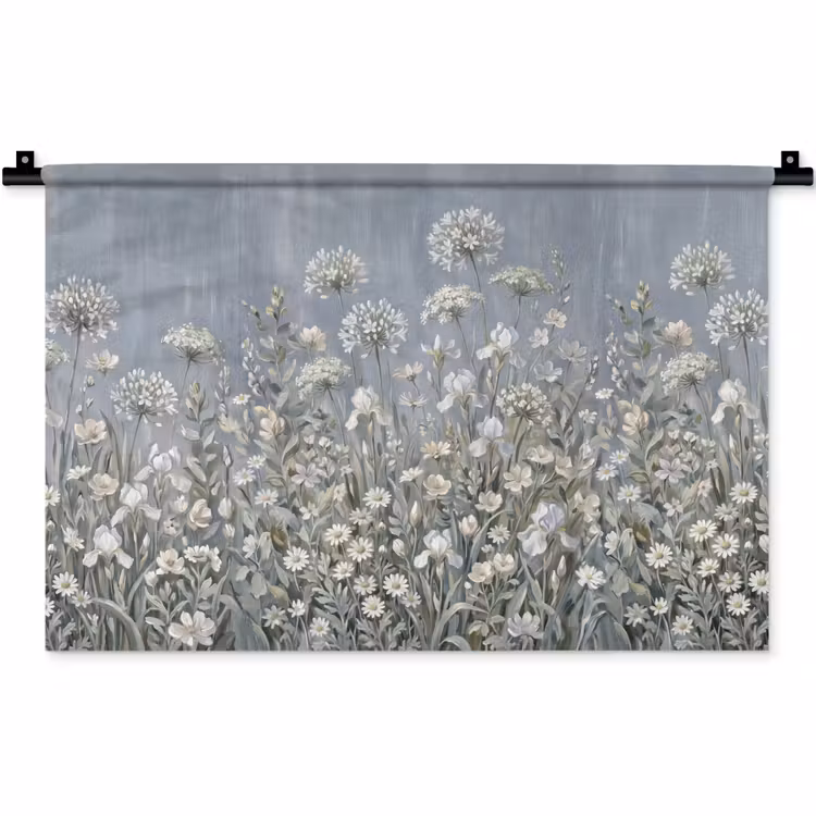 Wandkleed - Bloemen - Botanisch - Blauw — 1