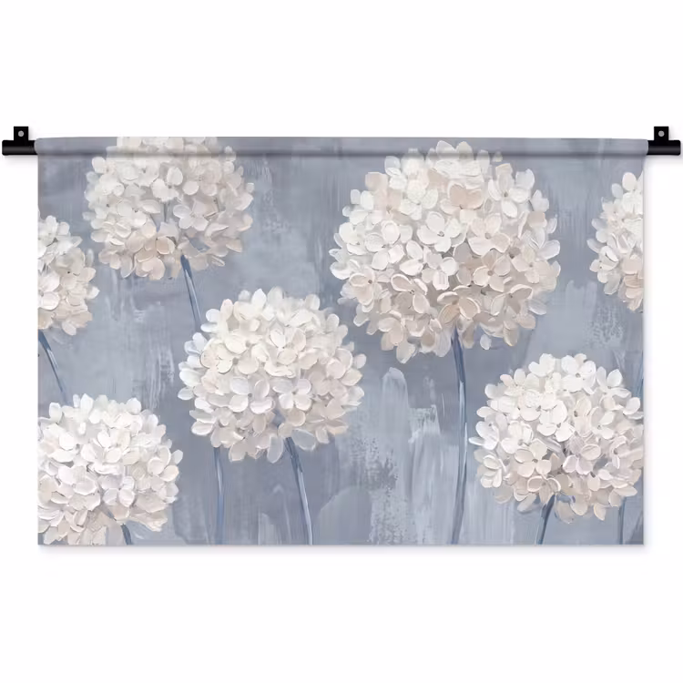 Wandkleed - Bloemen - Illustratie - Blauw — 1