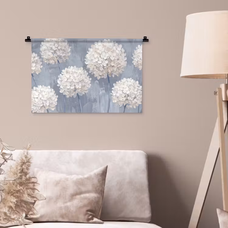 Wandkleed - Bloemen - Illustratie - Blauw — 2