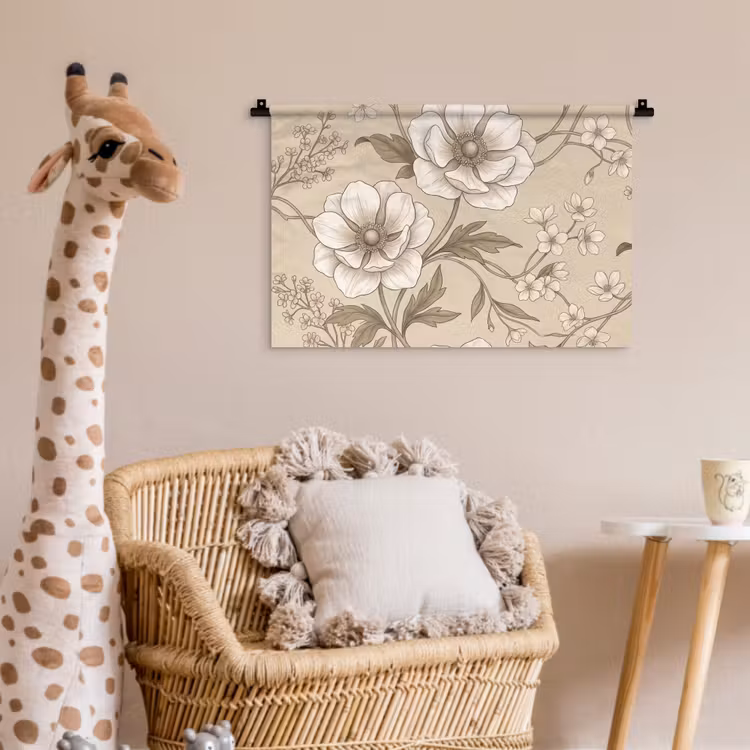 Wandkleed - Bloemen - Patroon - Beige — 5