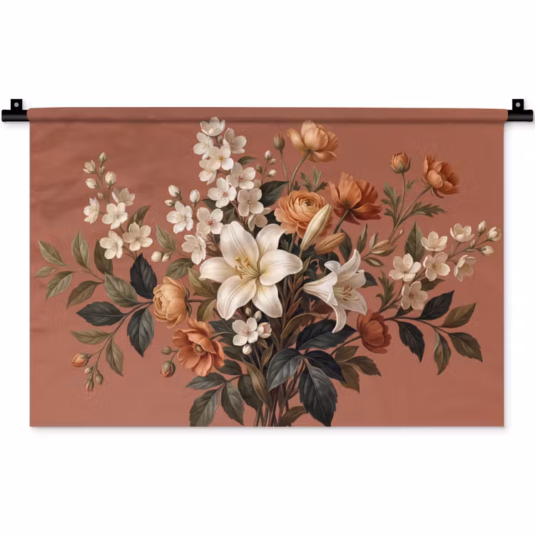 Wandkleed - Boeket - Retro - Kleurrijk — 1