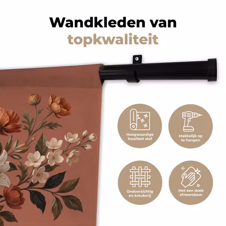 Wandkleed - Boeket - Retro - Kleurrijk — 3