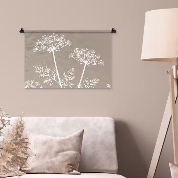 Wandkleed - Grafisch - Fluitenkruid - Taupe — 2