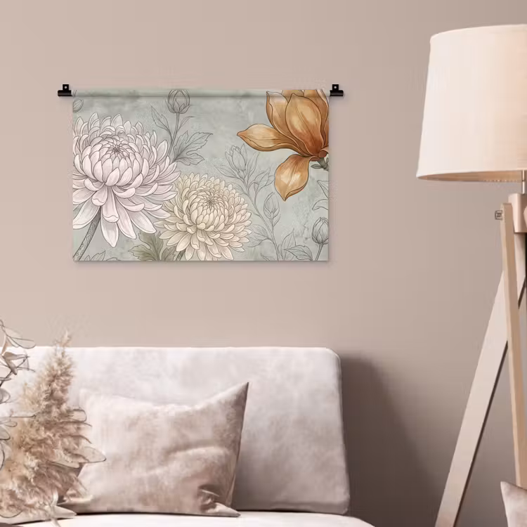 Wandkleed - Illustratie - Bloemen - Groen — 2