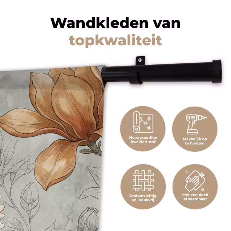 Wandkleed - Illustratie - Bloemen - Groen — 3