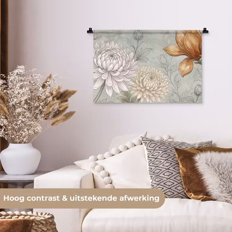 Wandkleed - Illustratie - Bloemen - Groen — 4