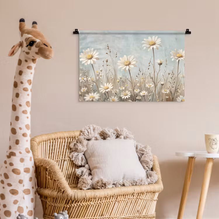 Wandkleed - Madelief - Illustratie - Wit — 5