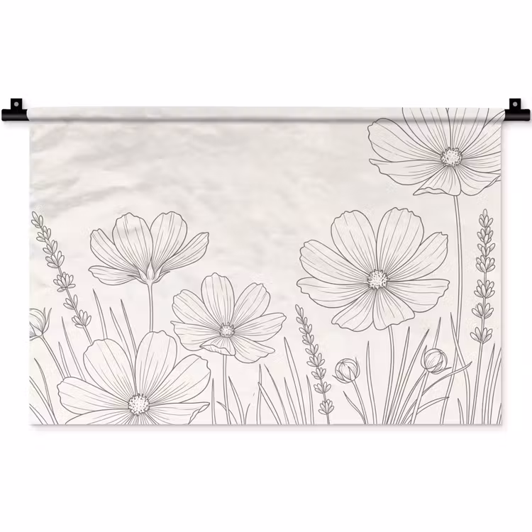 Wandkleed - Minimalistisch - Modern - Bloemen - Beige — 1