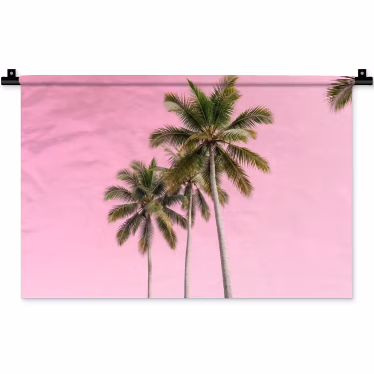 Wandkleed - Palmboom - Tropisch - Pink — 1