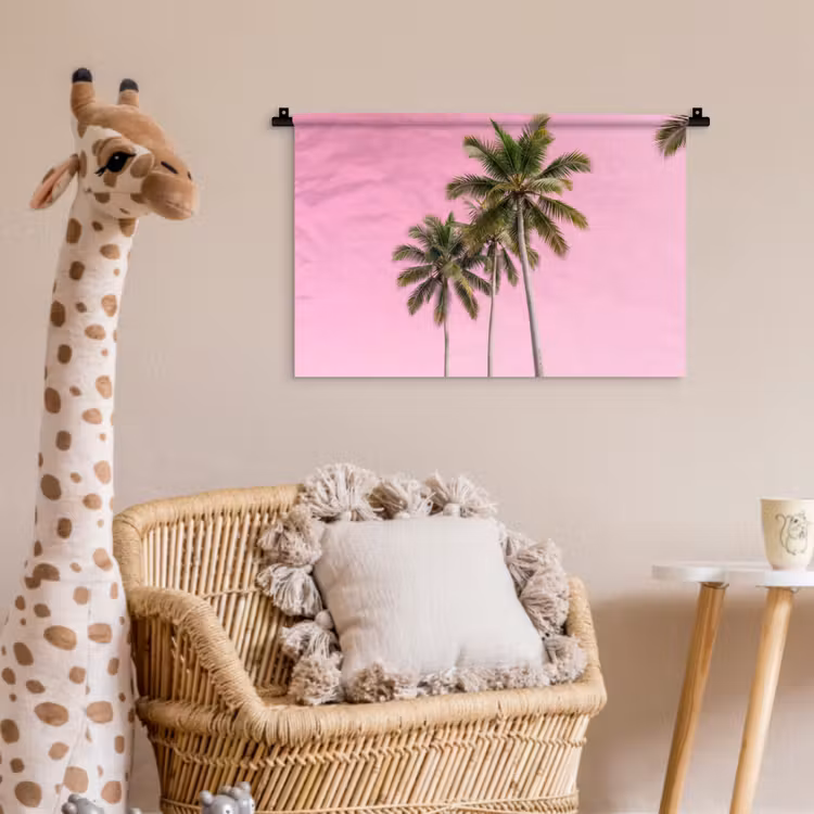 Wandkleed - Palmboom - Tropisch - Pink — 5