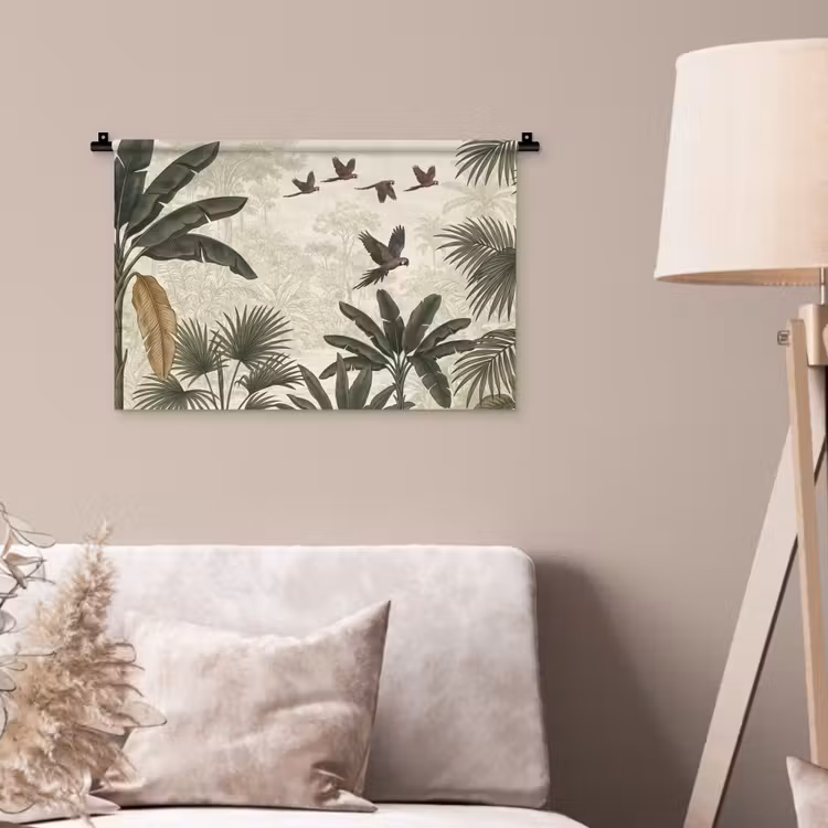 Wandkleed - Papagaaien - Jungle - Tropisch - Green — 2