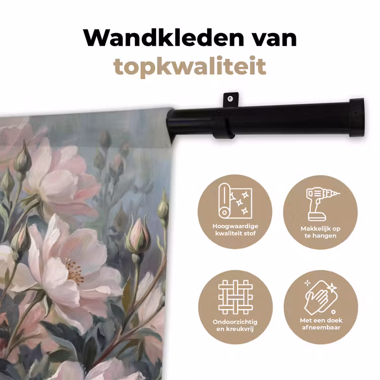 Wandkleed - Rozen - Illustratie - Roze — 3