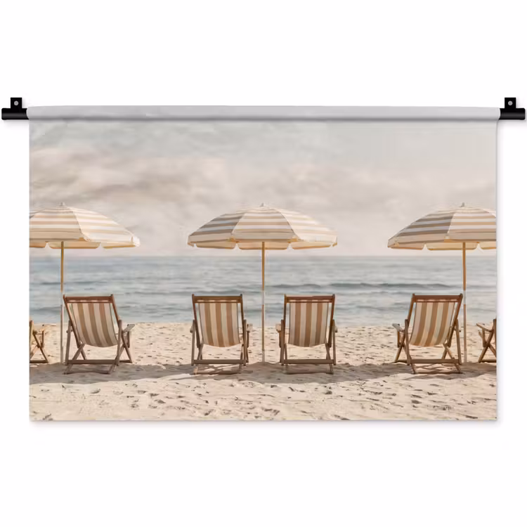 Wandkleed - Strand - Stoelen - Parasol — 1