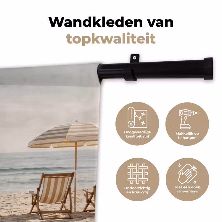 Wandkleed - Strand - Stoelen - Parasol — 3