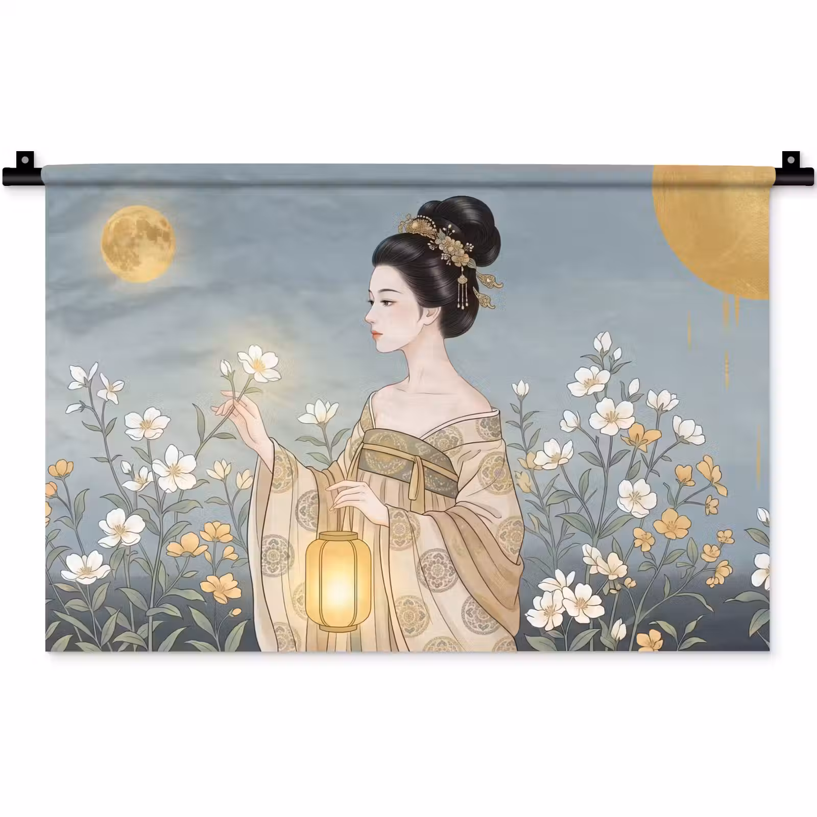 Wandkleed - Aziatisch - Vrouw - Kimono — 1