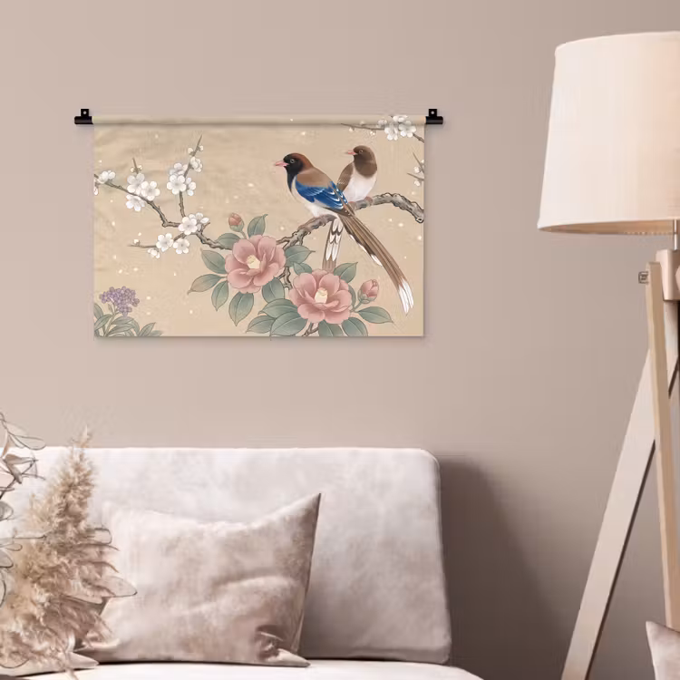 Wandkleed - Bloemen - Vogels - Bloemen — 2