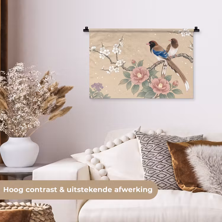 Wandkleed - Bloemen - Vogels - Bloemen — 4