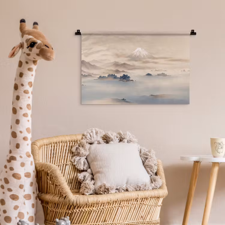 Wandkleed - Japans - Landschap - Beige — 5