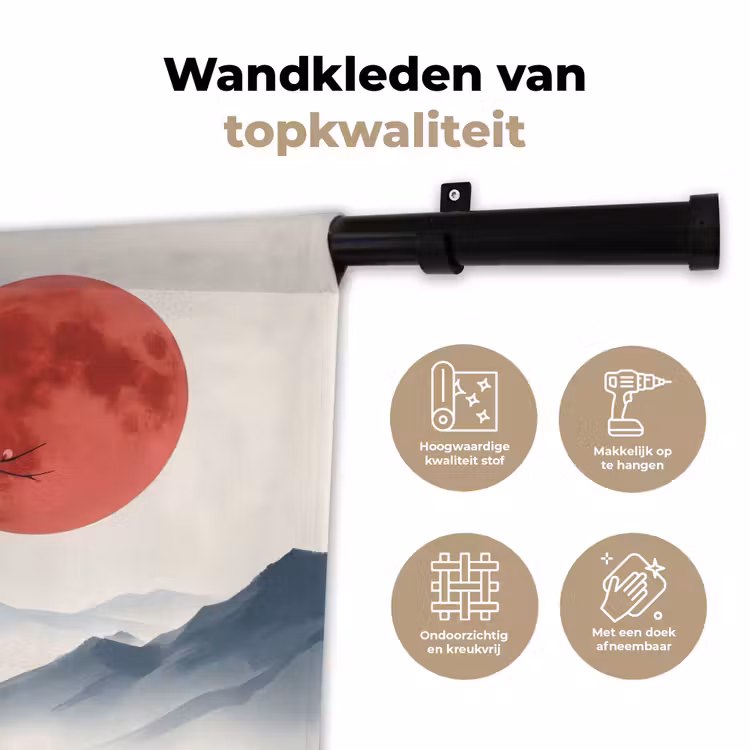 Wandkleed - Kersenbloesem - Oosters - Rood — 3
