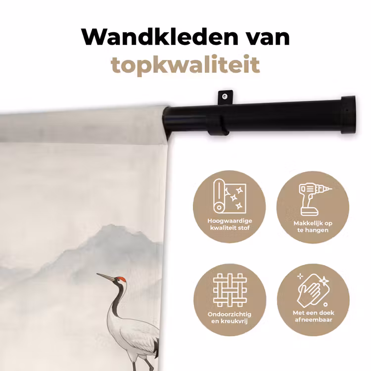 Wandkleed - Kraanvogel - Azië - Klassiek — 3