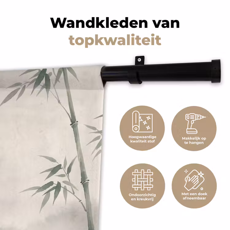Wandkleed - Minimalistisch - Bamboe - Groen — 3