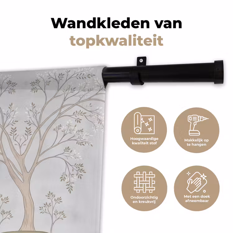 Wandkleed - Minimalistisch - Kraanvogels - Blauw — 3