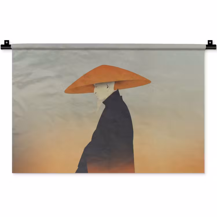 Wandkleed - Minimalistisch - Silhouet - Oranje — 1