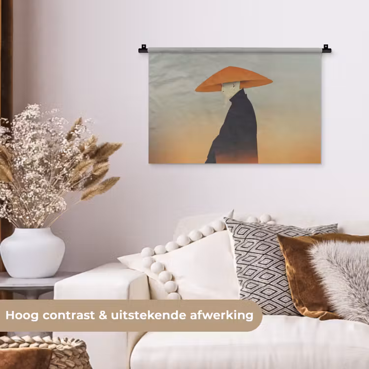 Wandkleed - Minimalistisch - Silhouet - Oranje — 4
