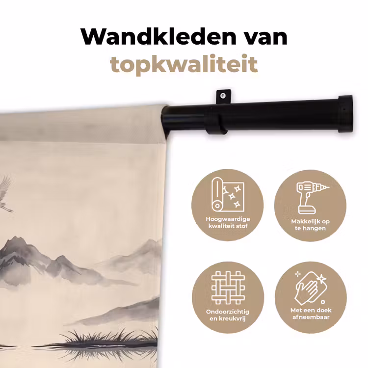 Wandkleed - Oosters - Kraanvogels - Landschap — 3