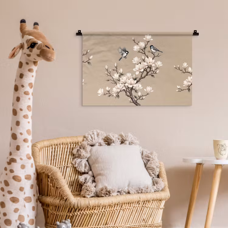 Wandkleed - Oosters - Vogels - Beige — 5