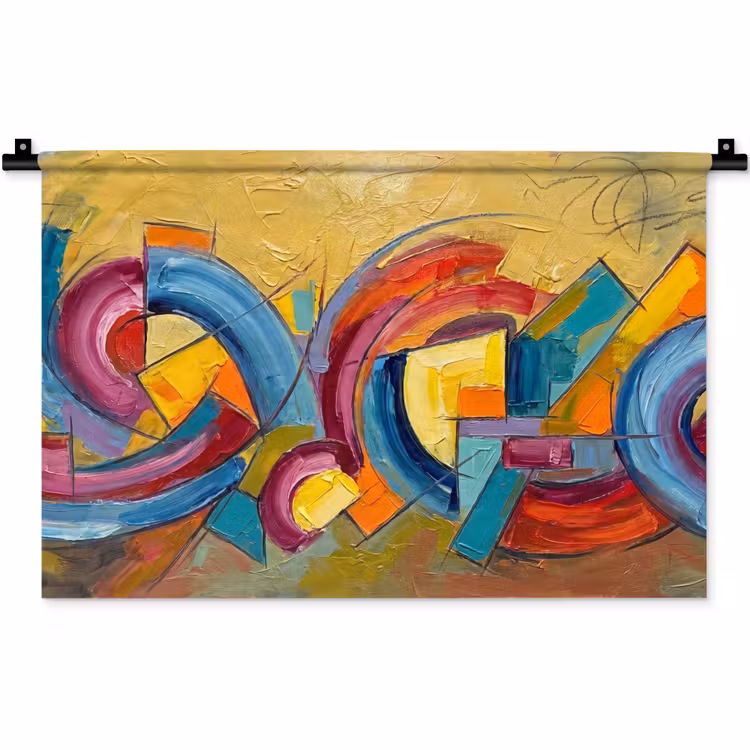 Wandkleed - Abstract - Cirkels - Schilderij - Kleurrijk - Dynamisch — 1