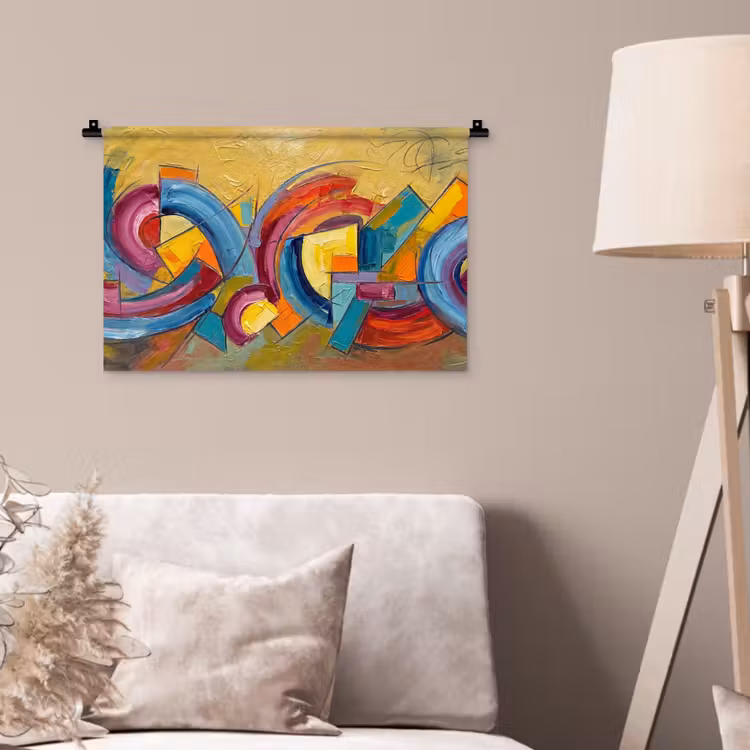 Wandkleed - Abstract - Cirkels - Schilderij - Kleurrijk - Dynamisch — 2