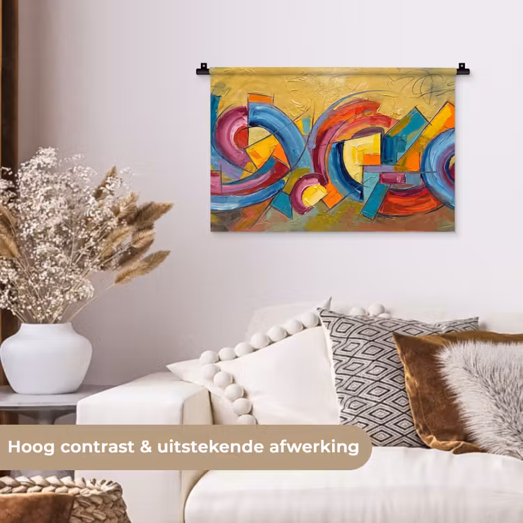Wandkleed - Abstract - Cirkels - Schilderij - Kleurrijk - Dynamisch — 4