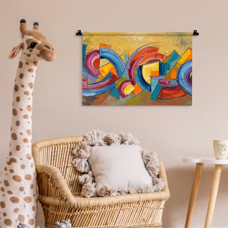 Wandkleed - Abstract - Cirkels - Schilderij - Kleurrijk - Dynamisch — 5