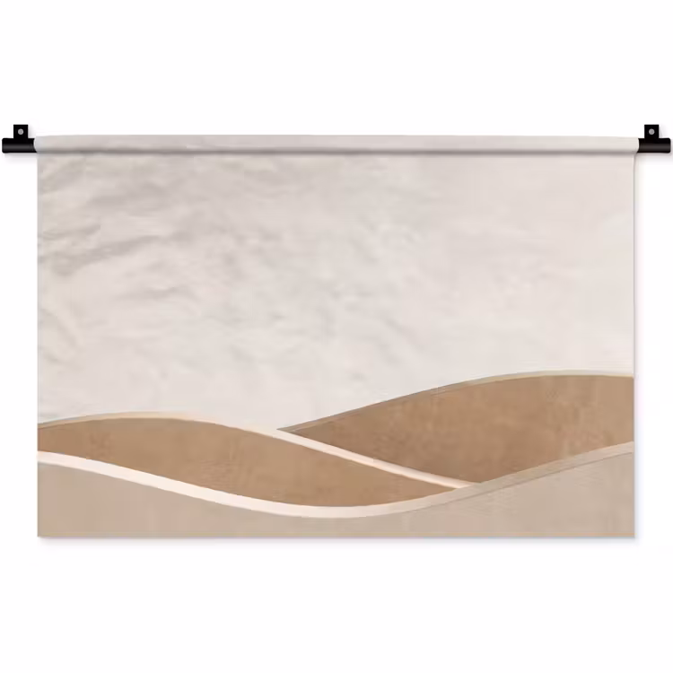 Wandkleed - Abstract - Golven - Modern - Beige — 1