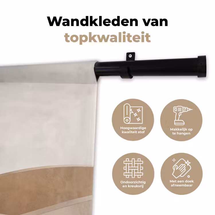 Wandkleed - Abstract - Golven - Modern - Beige — 3