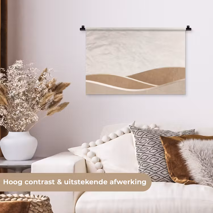 Wandkleed - Abstract - Golven - Modern - Beige — 4