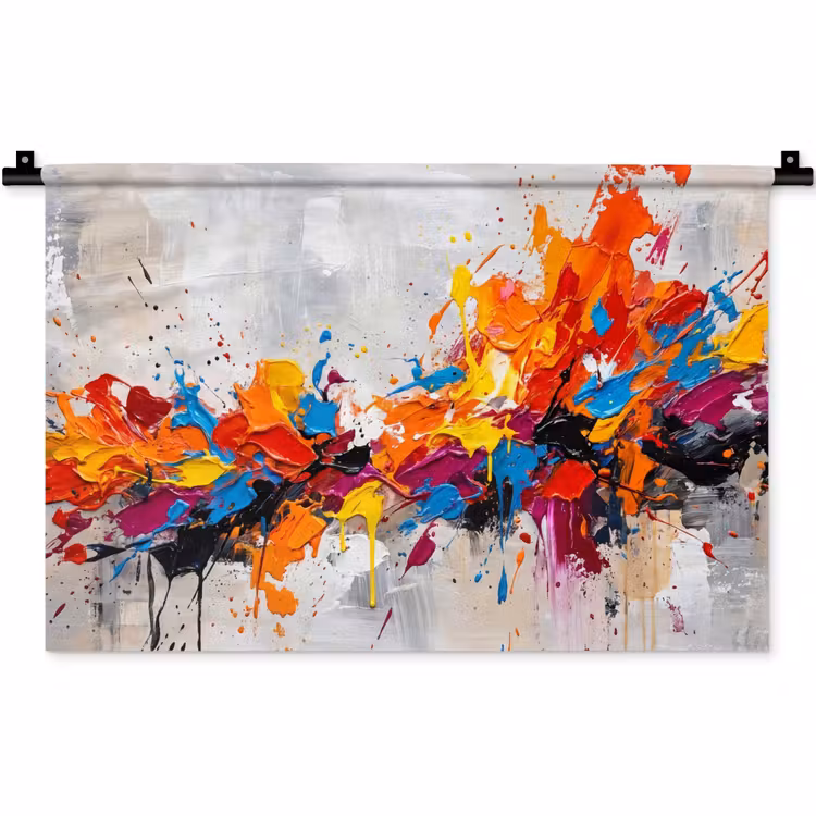 Wandkleed - Abstract - Schilderij - Kleurrijk - Dynamisch — 1