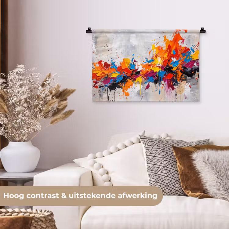 Wandkleed - Abstract - Schilderij - Kleurrijk - Dynamisch — 4