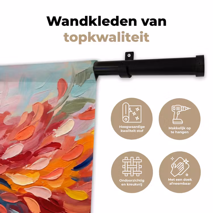 Wandkleed - Bloemen - Abstract - Kunst - Modern — 3