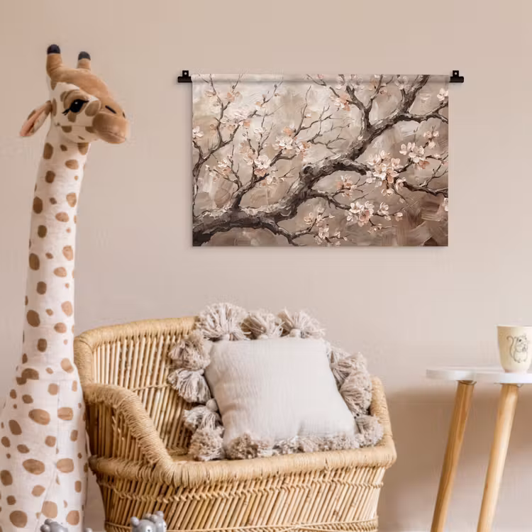 Wandkleed - Bloesem - Takken - Schilderij - Beige - Serene — 5