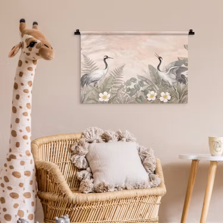 Wandkleed - Kraanvogels - Natuur - Roze — 5