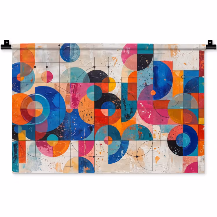 Wandkleed - Kunst - Geometrisch - Abstract - Kleurrijk — 1