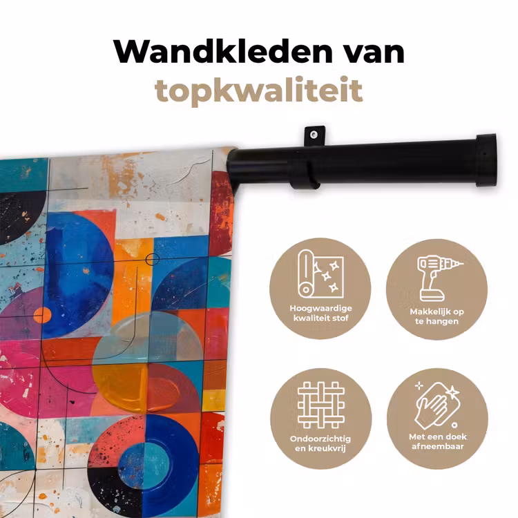 Wandkleed - Kunst - Geometrisch - Abstract - Kleurrijk — 3