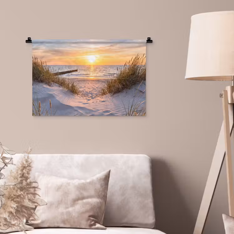 Wandkleed - Strand - Zonsondergang - Natuur - Landschap — 2