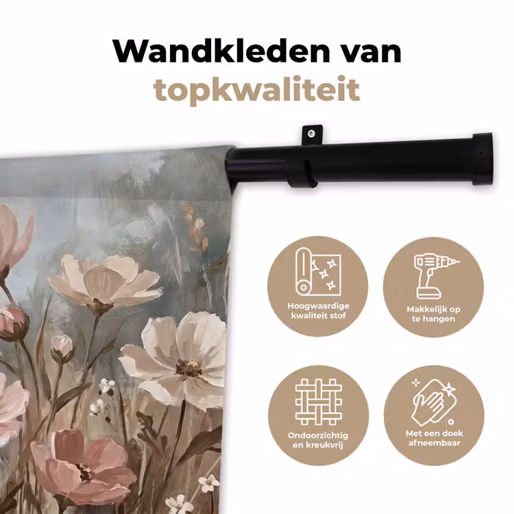 Wandkleed - Bloemen - Botanisch - Schilderij - Pastel - Rustiek — 3