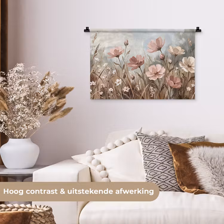 Wandkleed - Bloemen - Botanisch - Schilderij - Pastel - Rustiek — 4
