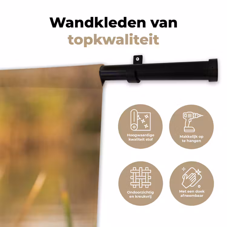 Wandkleed - IJsvogel - Tak - Water - Kleurrijk - Levendig — 3