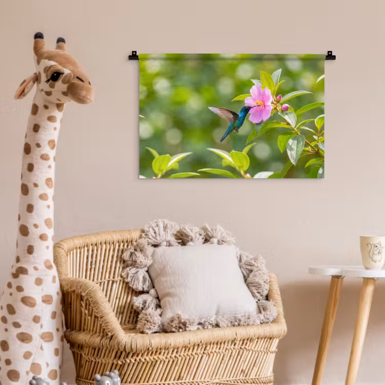 Wandkleed - Kolibrie - Bloem - Natuur - Groen — 5