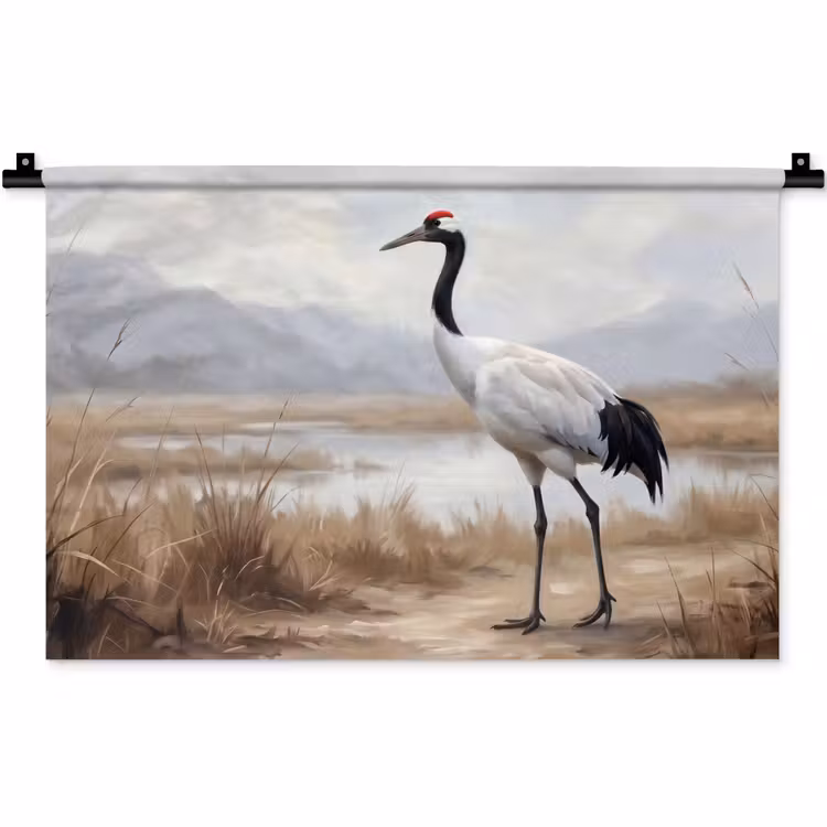 Wandkleed - Kraanvogel - Natuur - Realistisch — 1
